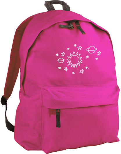 Sun star space pattern backpack