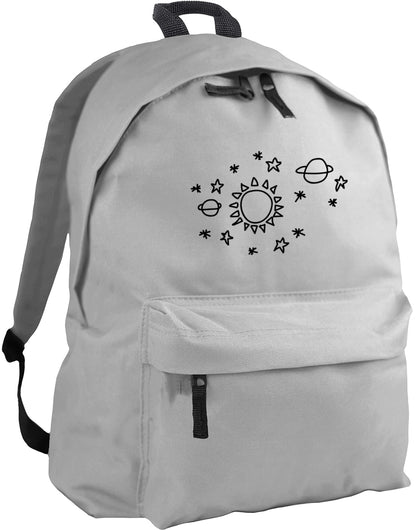 Sun star space pattern backpack