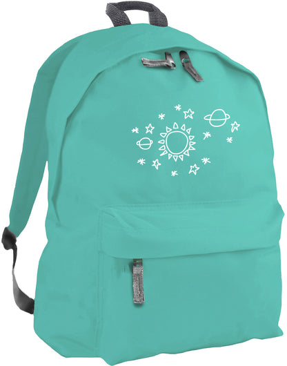 Sun star space pattern backpack
