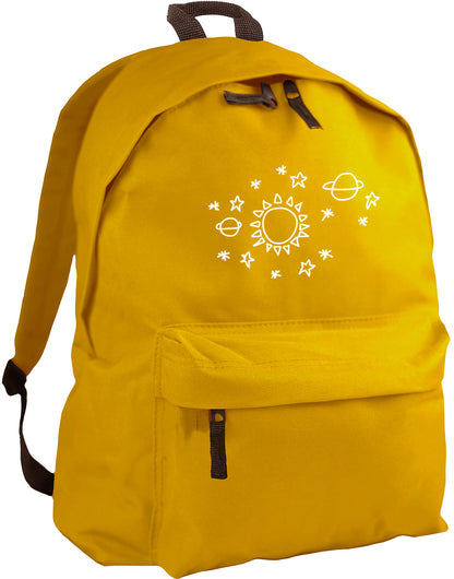 Sun star space pattern backpack