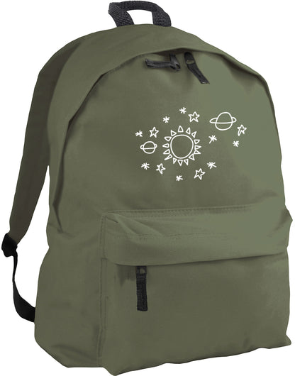 Sun star space pattern backpack