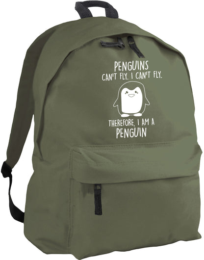 Penguins can't fly. I can't fly. Therefore, I am a penguin backpack