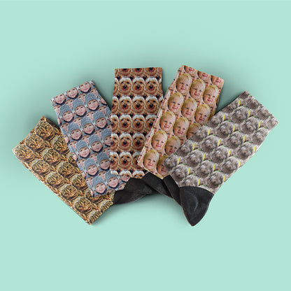 Personalised Socks Oval Repeating Pattern