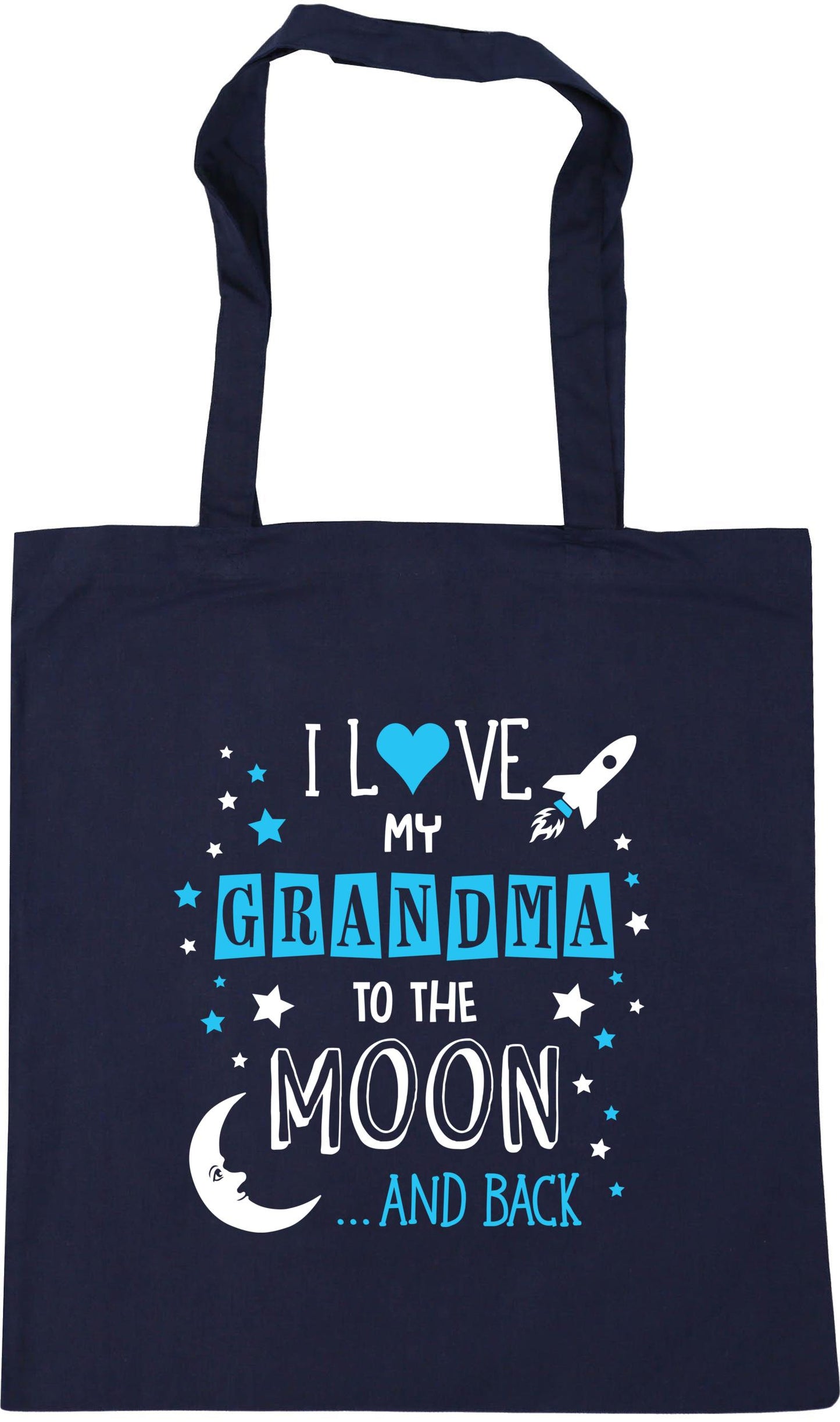 I Love My Grandma to the Moon and Back (Blue) Tote Bag
