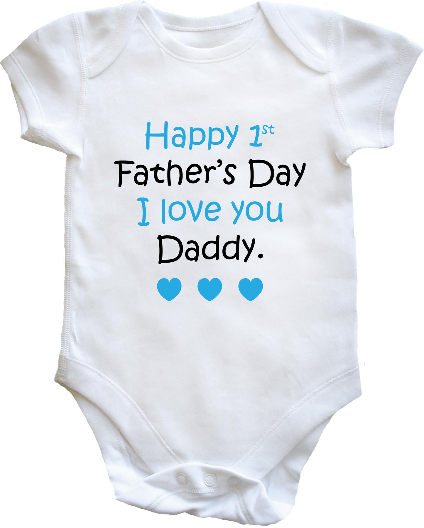Happy 1st Father's Day (Blue) baby vest